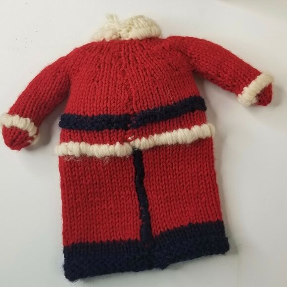 Vintage Hand Knit Christmas Knit Santa Wine Alcohol Bottle Cover Handmade - Picture 10 of 10